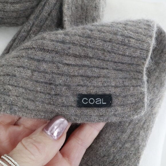 Coal Knit Scarf Unisex OS Gray Quiet Luxury Classic Academia Transitional Preppy - Picture 2 of 11